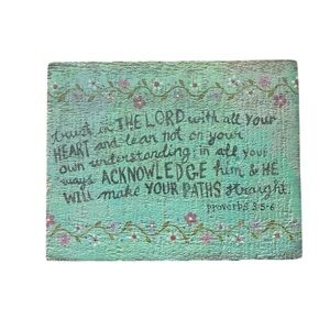 NATURAL LIFE Turquoise Floral Scripture Wall Art